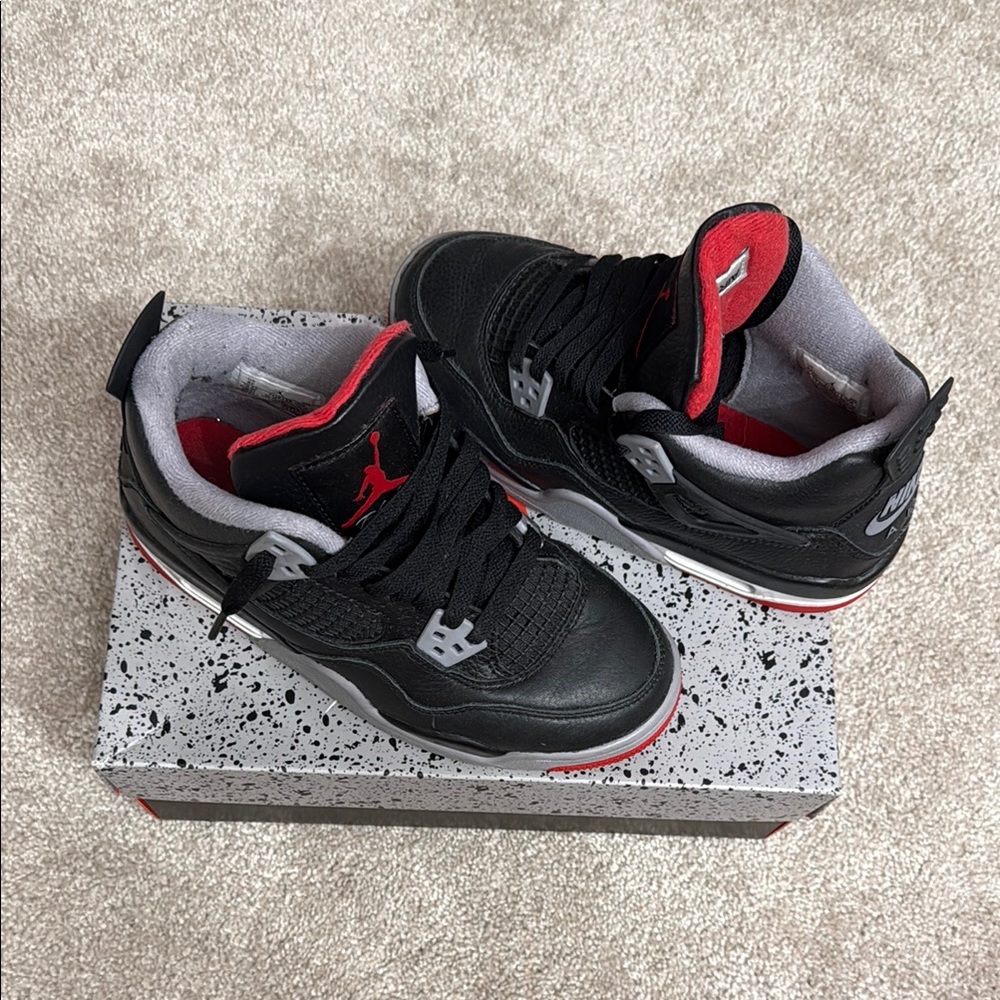 Nike Air Jordan Black Red Gray Sneakers - Picture 2 of 10